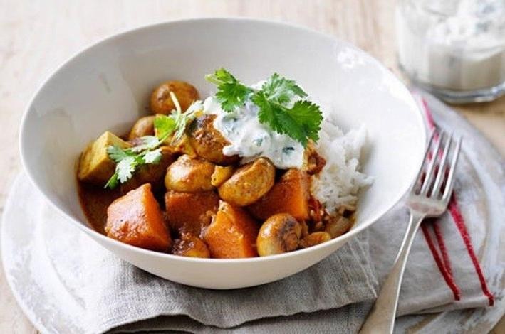 Chestnut Mushroom and Pumpkin Curry