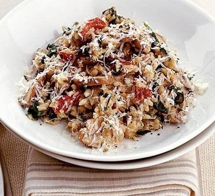 Chestnut Mushroom and Spinach Risotto