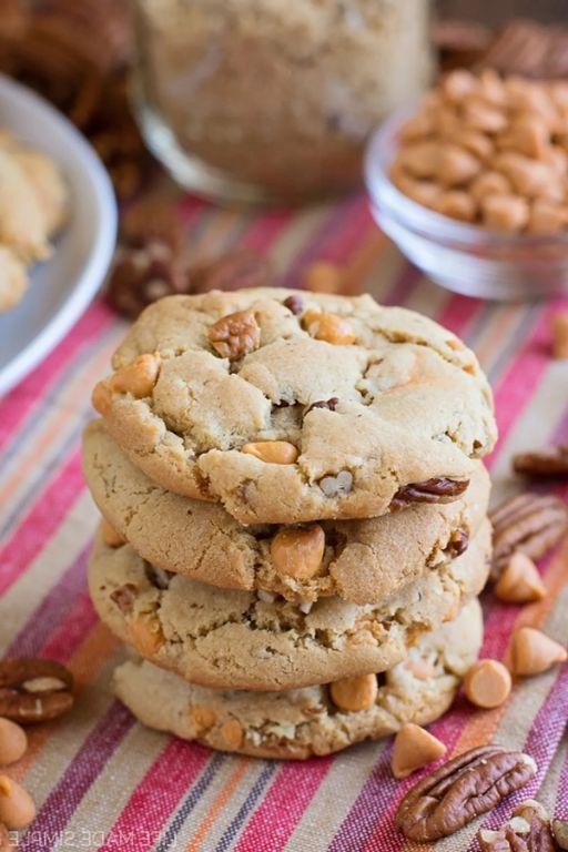 Chewy Butterscotch and Pecan Cookies