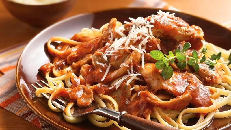 Chicken Cacciatore with Linguine