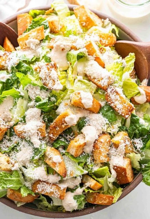 Chicken Caesar Composed Salad with Parmesan Croutons