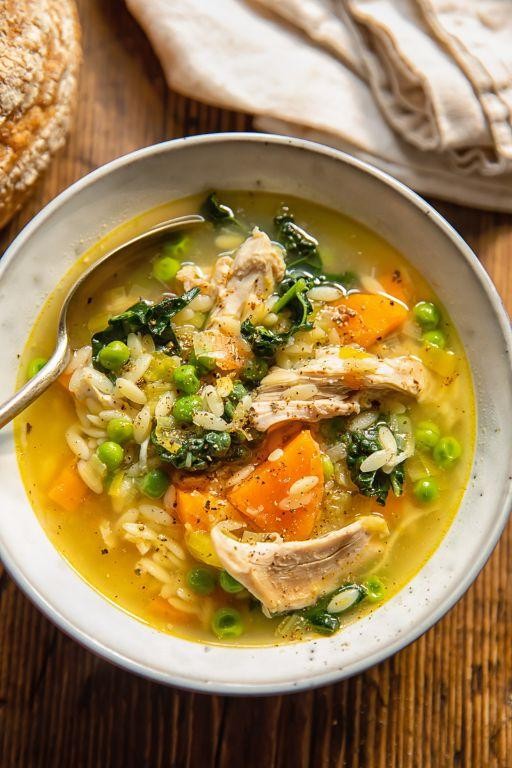 Chicken Orzo Soup with Vegetables