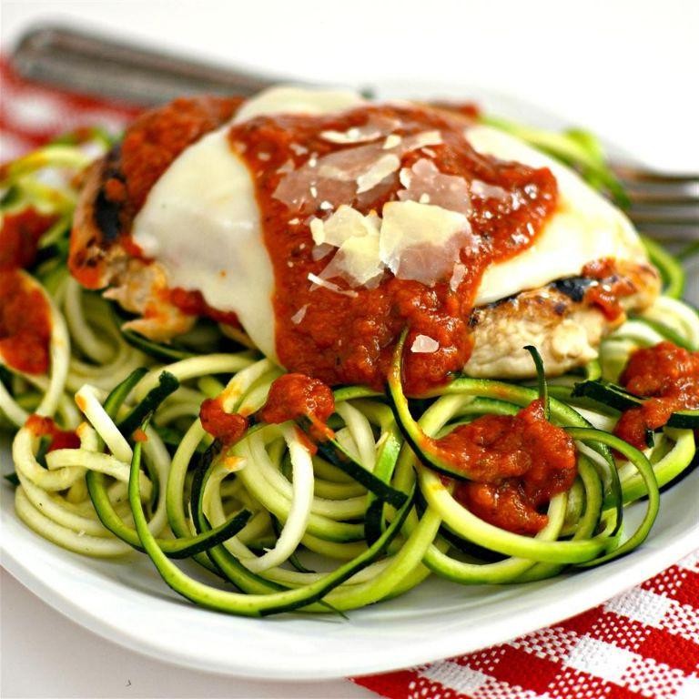 Chicken Parmesan with Zucchini Noodles
