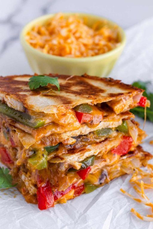 Chicken Patty and Cheddar Quesadillas