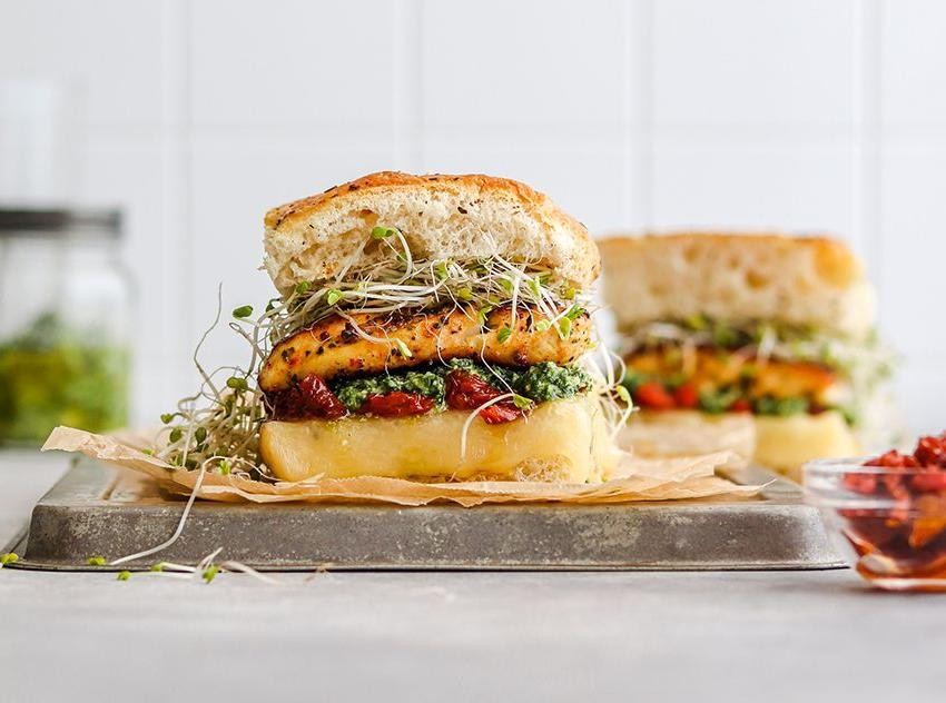 Chicken Pesto Focaccia Delight