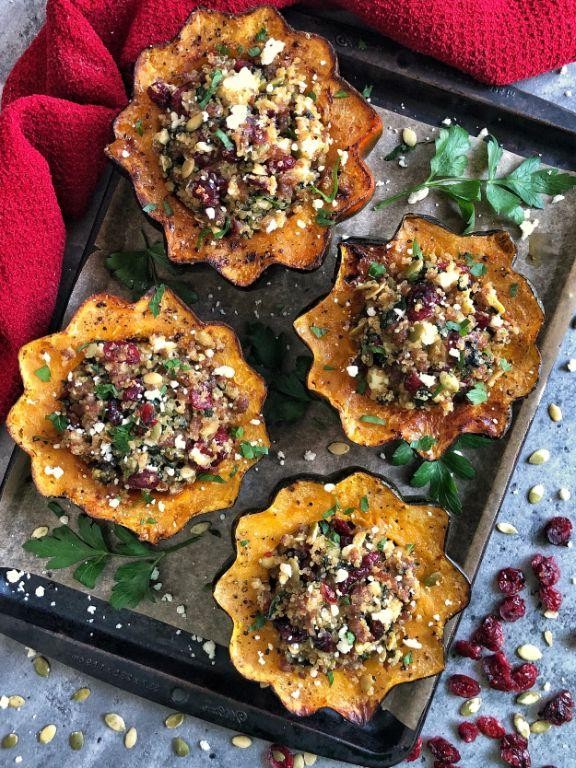 Chicken Sausage and Quinoa Stuffed Acorn Squash