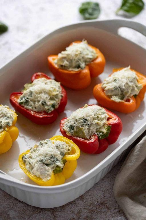 Chicken and Artichoke Stuffed Bell Peppers