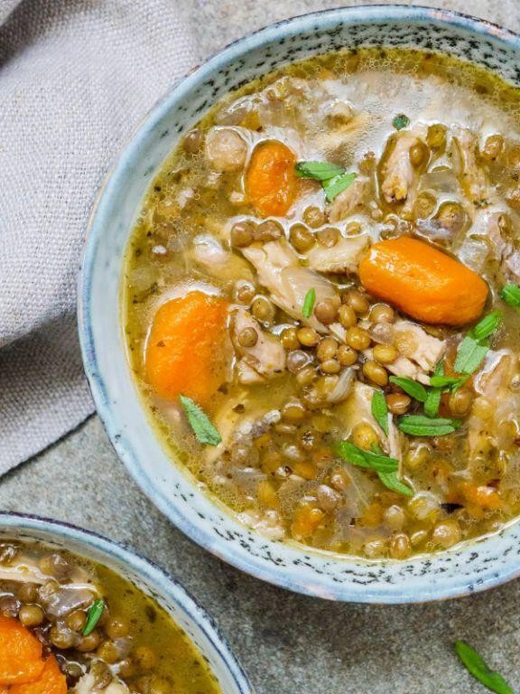 Chicken and Green Lentil Soup