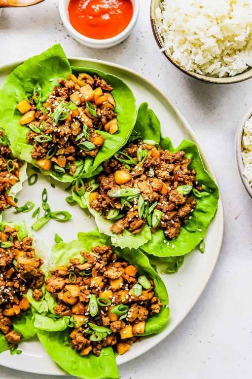 Chicken and Mushroom Lettuce Wraps