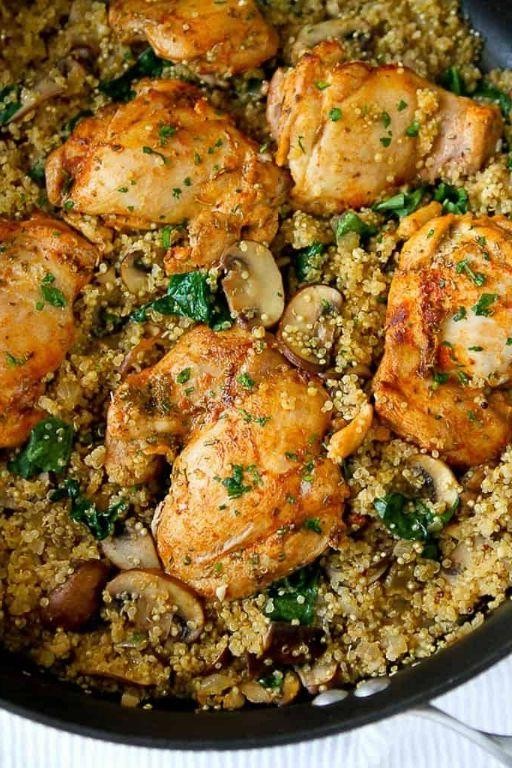 Chicken and Mushroom Quinoa Pilaf