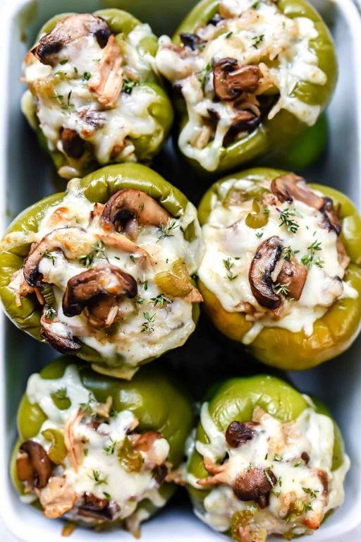Chicken and Mushroom Stuffed Peppers