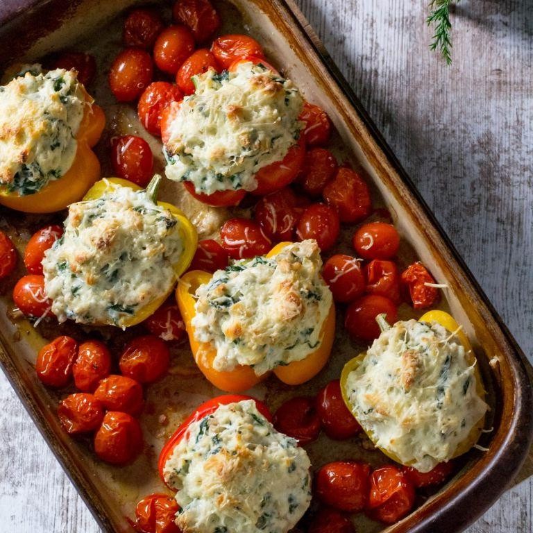 Chicken and Ricotta Stuffed Peppers