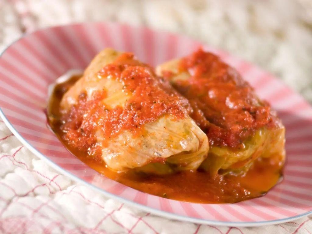 Chicken and Wild Rice Stuffed Cabbage