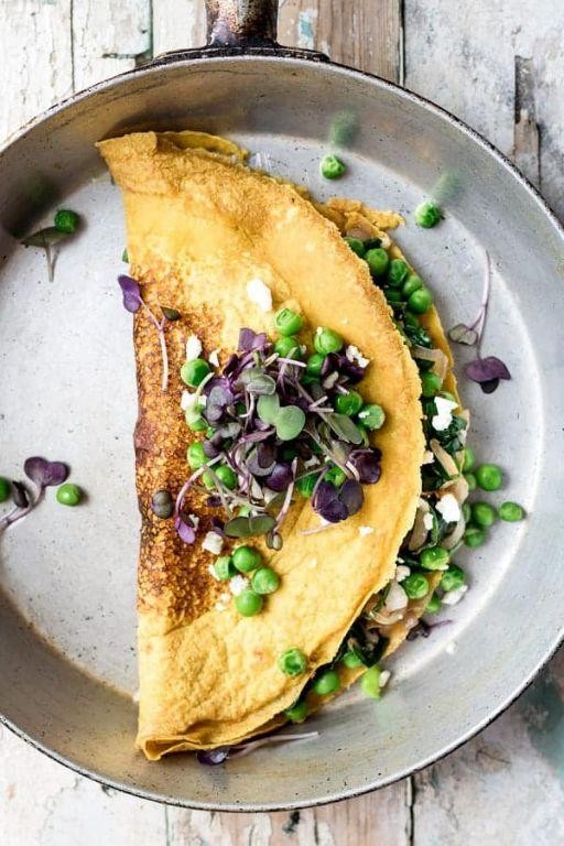 Chickpea Flour Omelette with Spinach