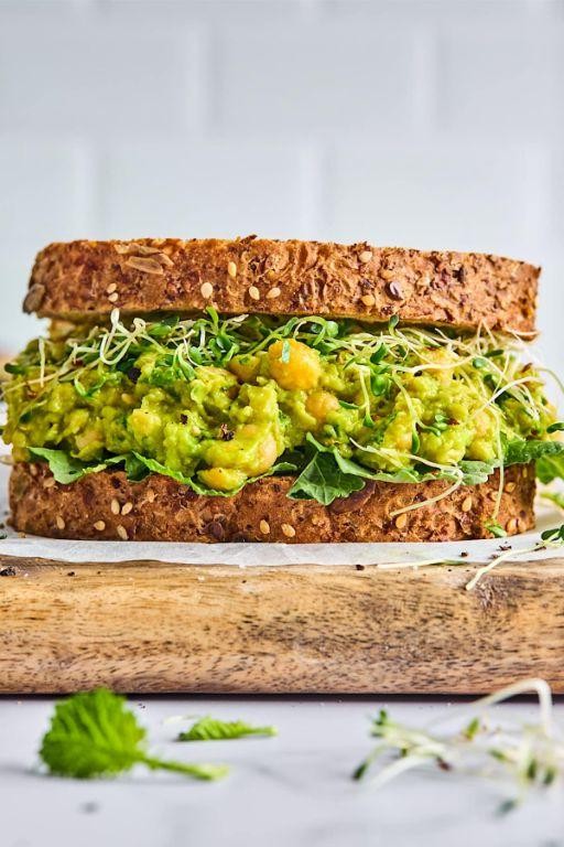 Chickpea Salad Sandwiches with Avocado Dressing