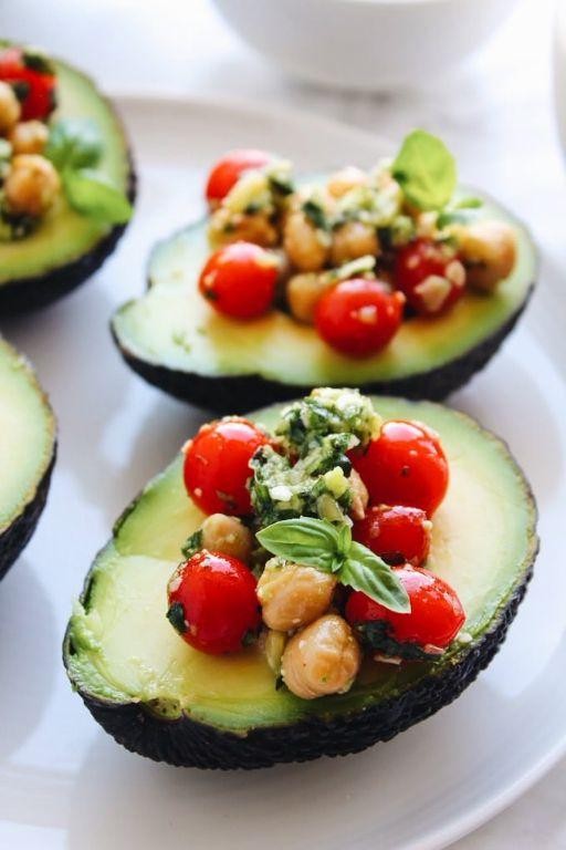 Chickpea and Avocado Stuffed Tomatoes