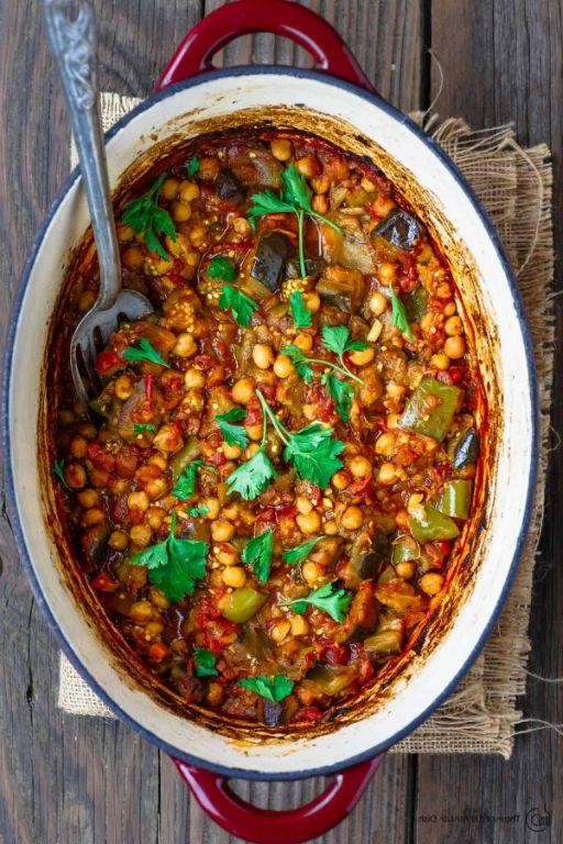 Chickpea and Eggplant Bake