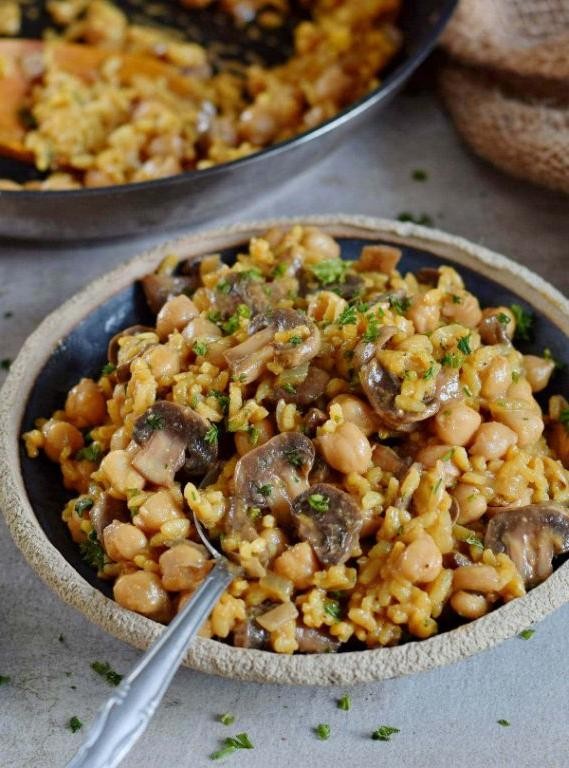 Chickpea and Mushroom Risotto