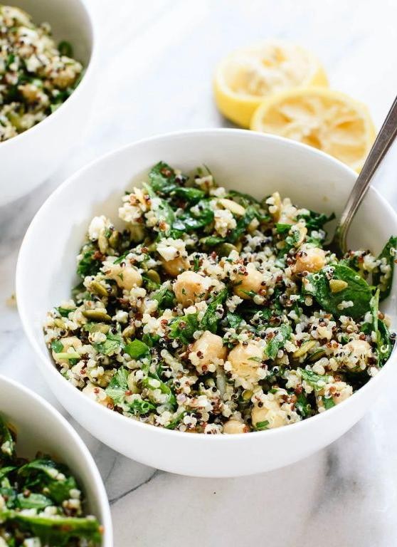 Chickpea and Quinoa Salad with Lemon-Tahini Dressing