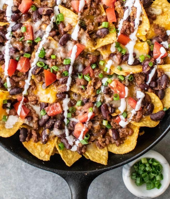 Chili Cheese Baked Nachos