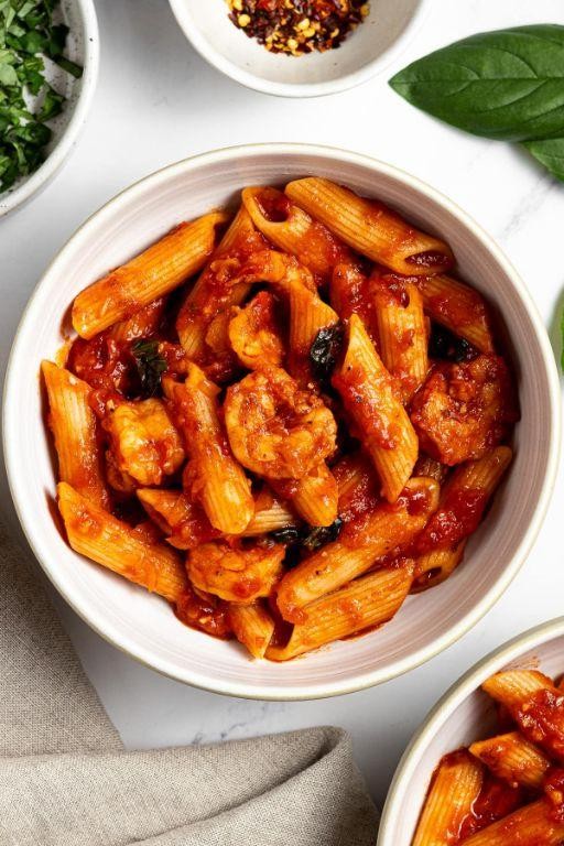 Chili Flake Shrimp Arrabbiata Pasta