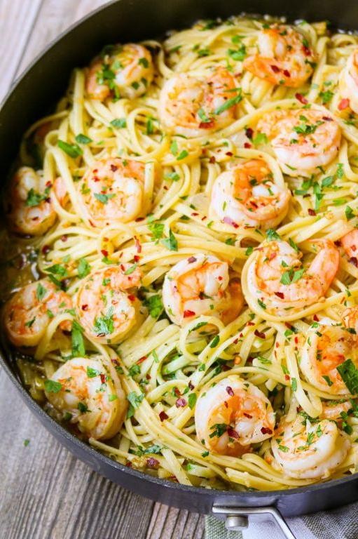 Chili Garlic Shrimp Pasta