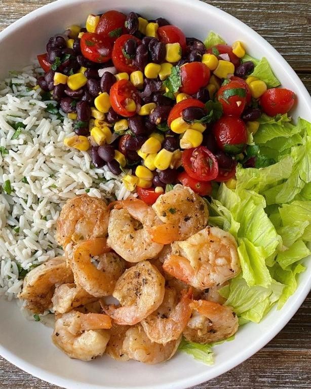 Chili Lime Shrimp with Corn and Black Bean Salad