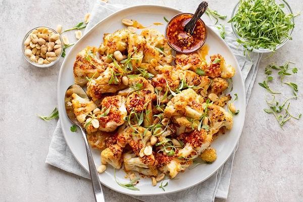 Chili Oil Glazed Cauliflower