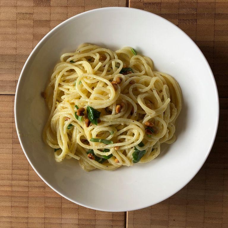 Chili Parmesan Pine Nut Pasta