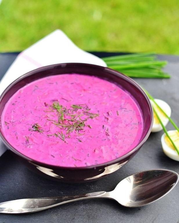 Chilled Borscht with Yogurt and Dill