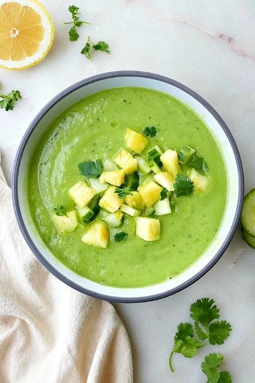 Chilled Cucumber Avocado Soup