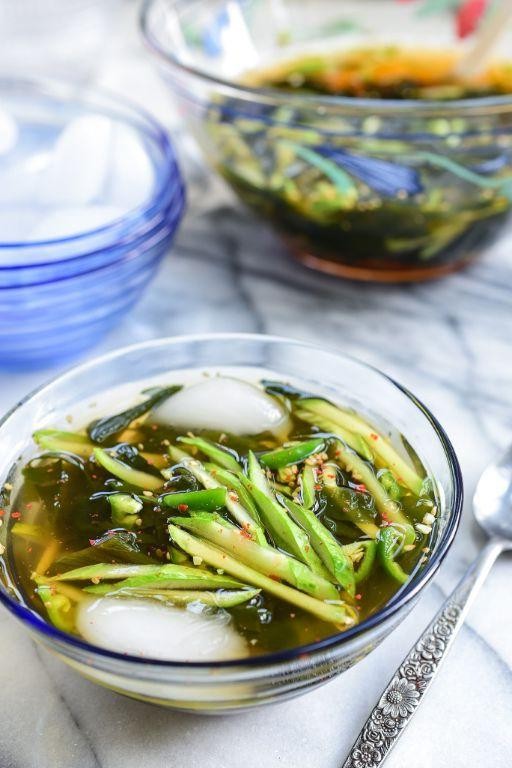 Chilled Cucumber Soup with Korean Flavors