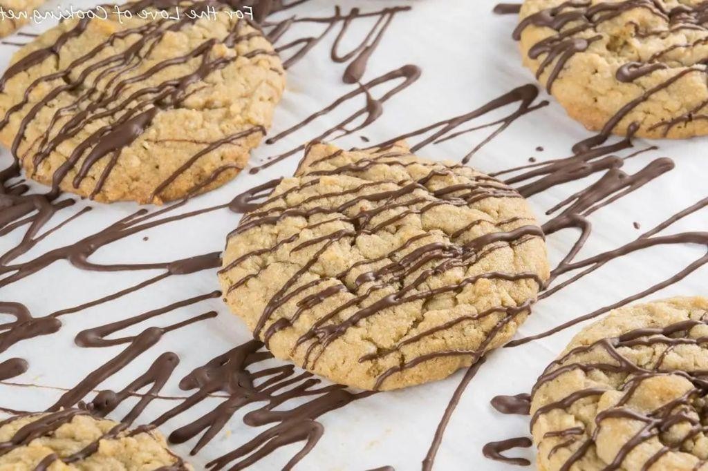 Chocolate Drizzled Peanut Butter Oatmeal Cookies