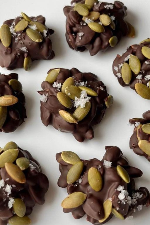 Chocolate Drizzled Pumpkin Seeds