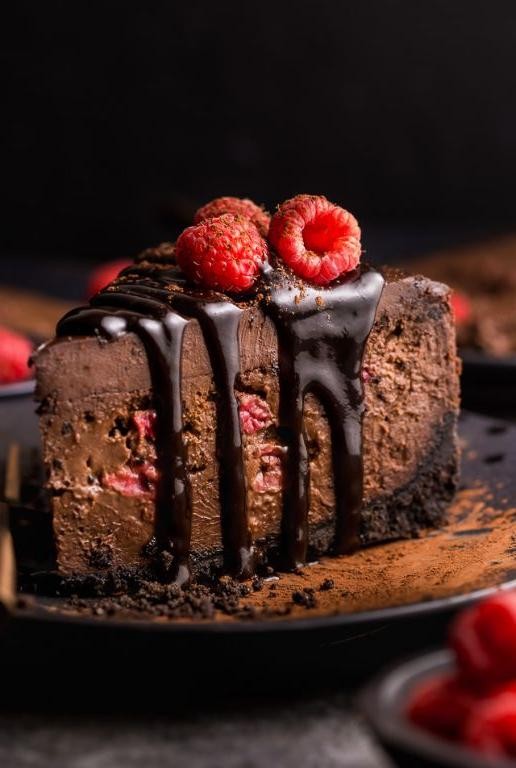 Chocolate Raspberry Swirl Cheesecake