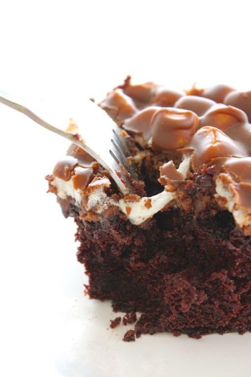 Chocolate Sheet Cake with Marshmallow Topping