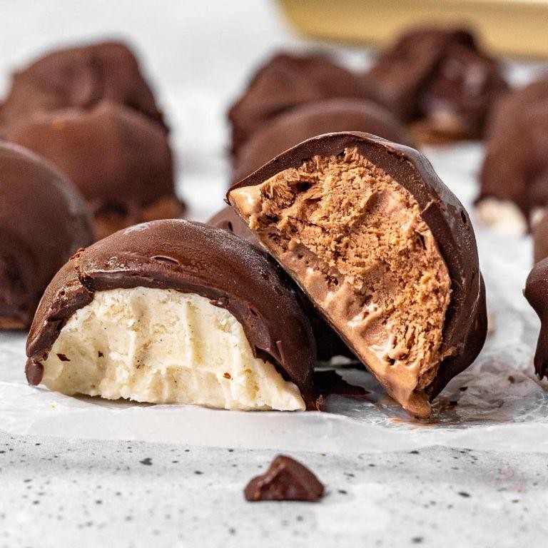 Chocolate-Covered Ice Cream Balls
