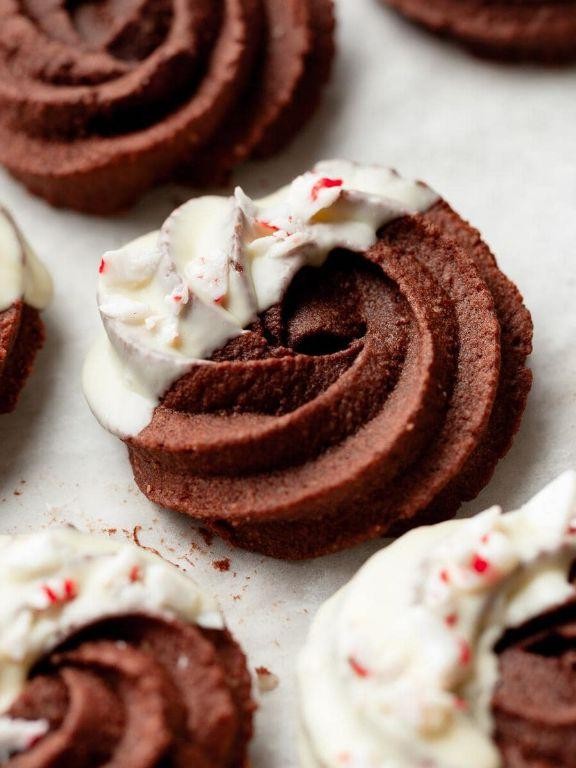 Chocolate-Dipped Rosette Treats