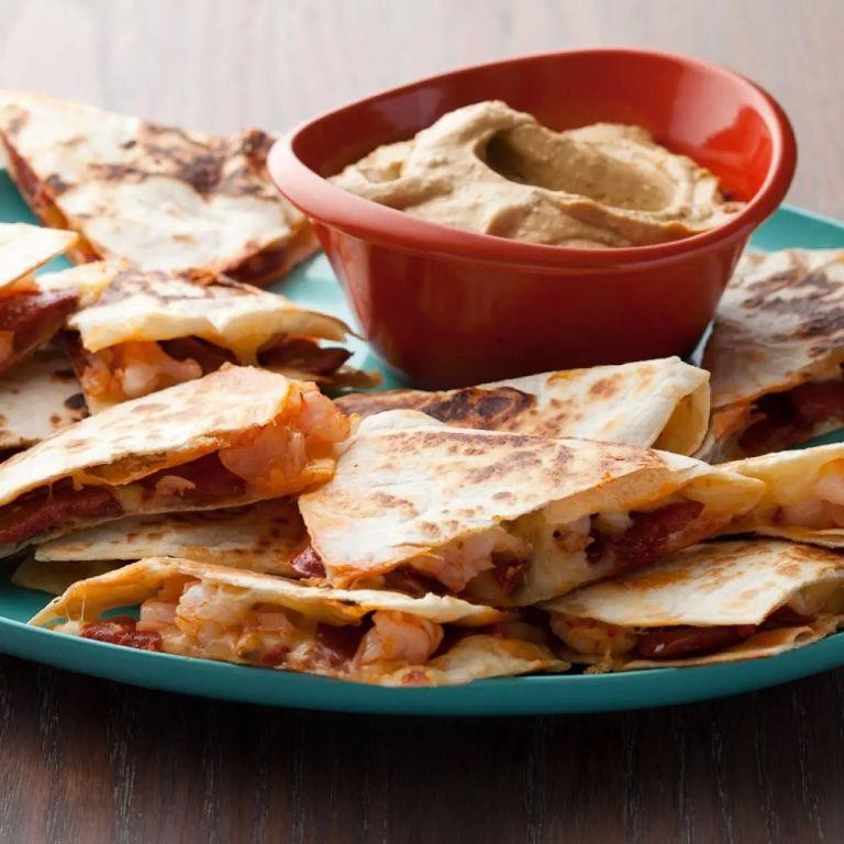 Chorizo and Shrimp Quesadillas