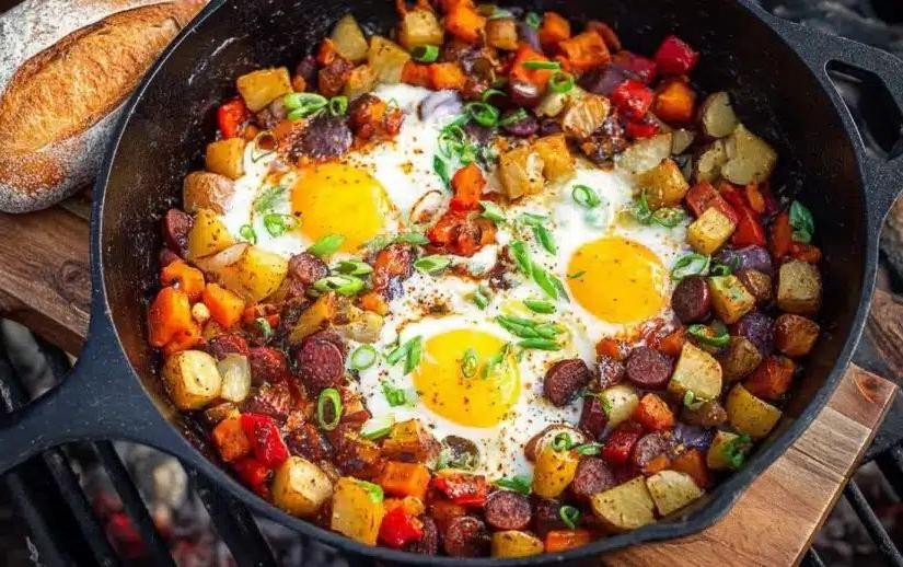 Chorizo and Spaghetti Morning Skillet