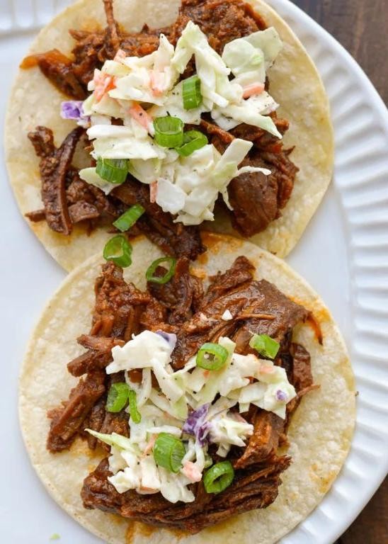 Chuck Roast Tacos with Spicy Slaw