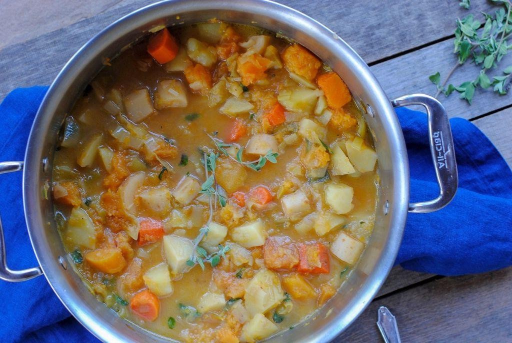 Chunky Root Vegetable and Bean Crockpot Soup