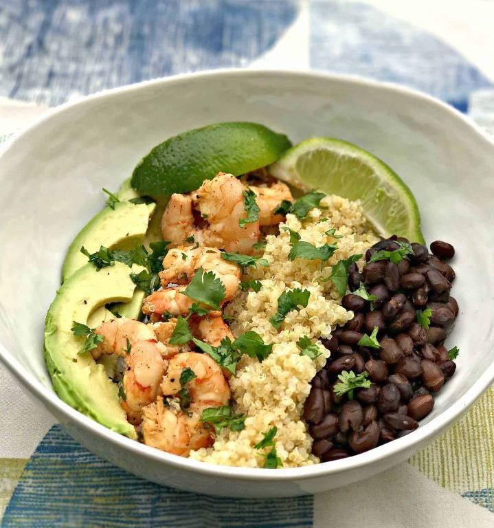 Cilantro Lime Shrimp and Quinoa Rice Bowls