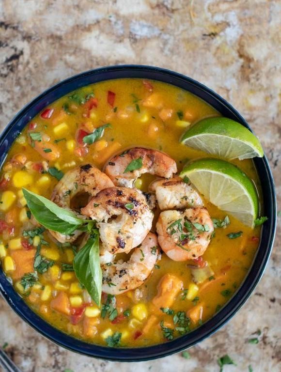 Cilantro Shrimp and Corn Chowder