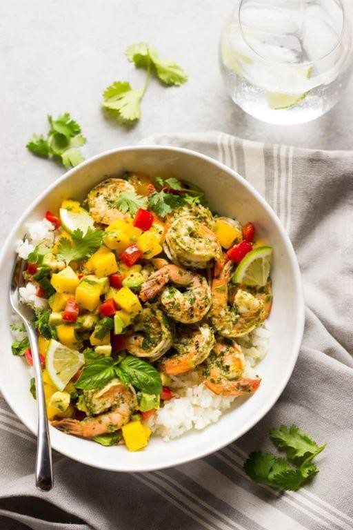 Cilantro Shrimp and Mango Salsa