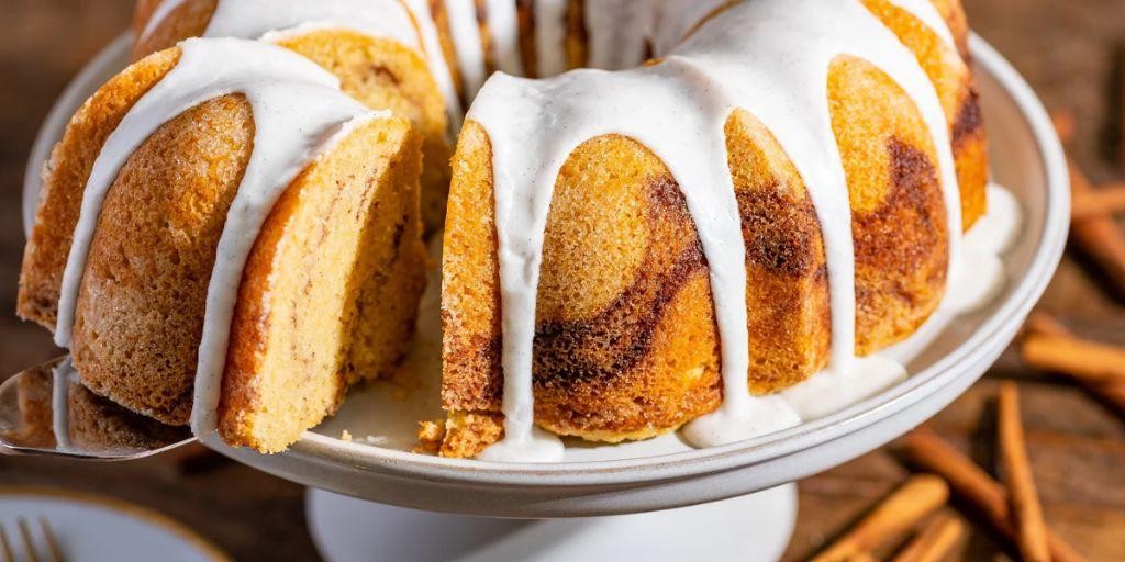 Cinnamon Swirl Bundt Cake with Vanilla Icing