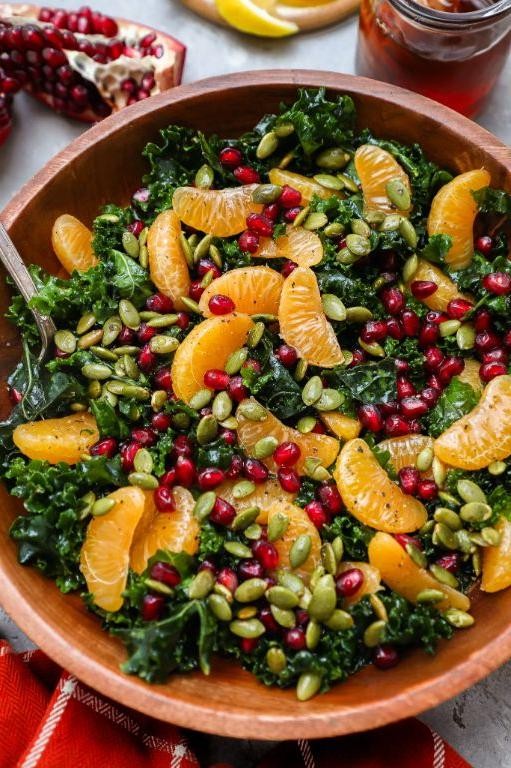 Citrus Avocado Kale Salad with Pomegranate