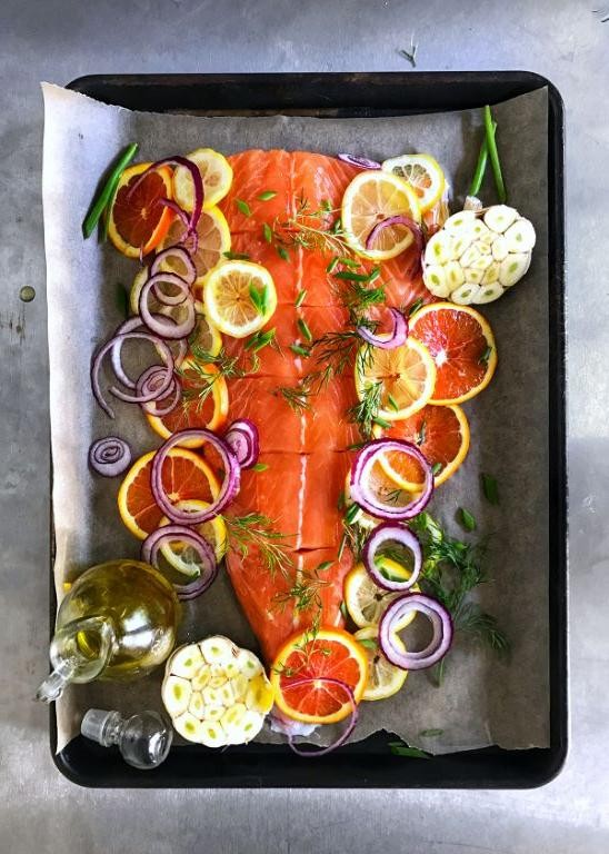 Citrus Herb Oven Roasted Salmon