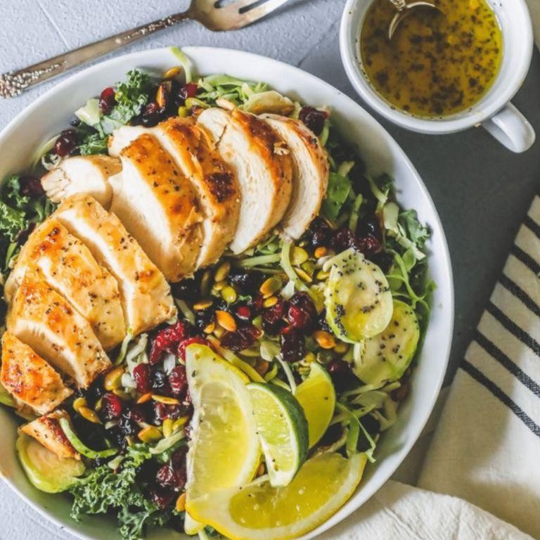 Citrus Marinated Chicken with Kale Salad