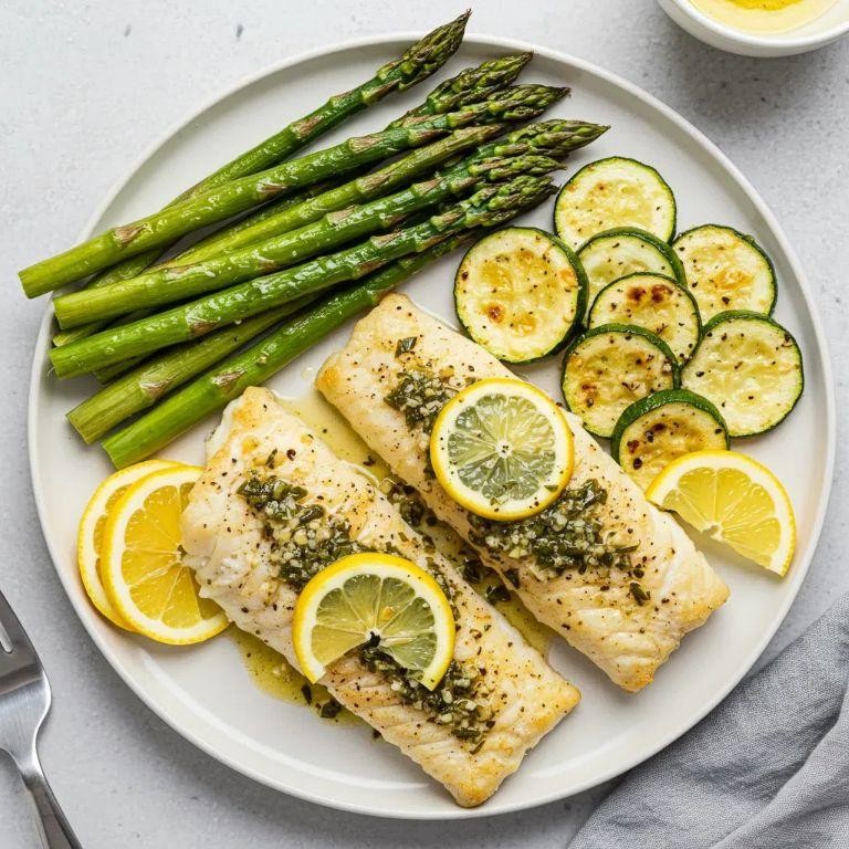 Citrus-Baked Fish with Asparagus and Zucchini